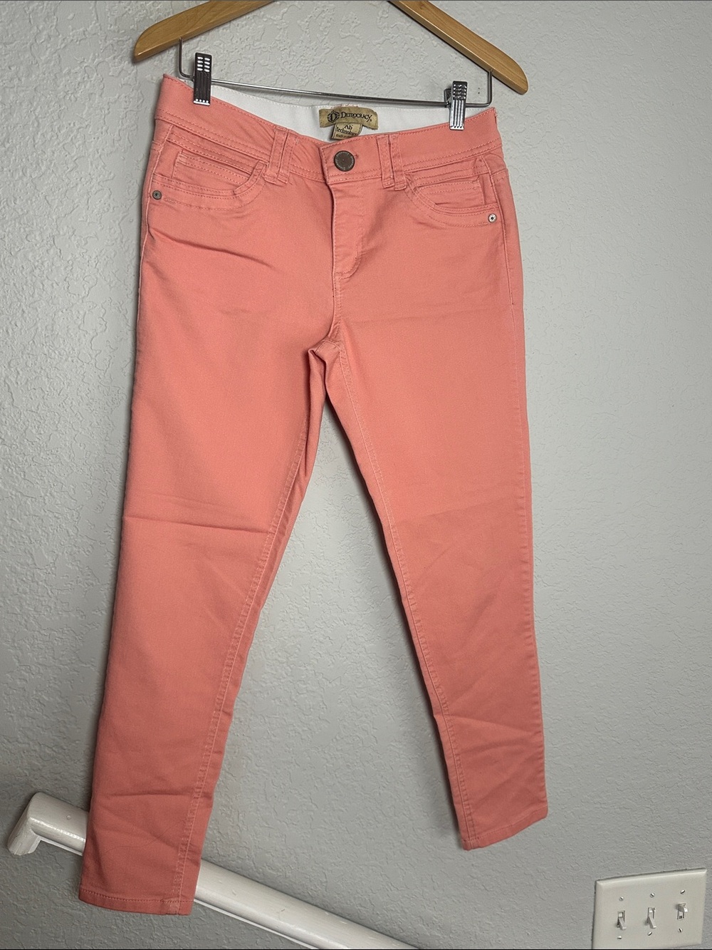 Democracy Coral Peach Skinny Jeans Pants 6 Summer Preppy Worn Once